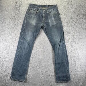 Bullhead Jeans Mens 32x32 Blue Cotton Denim Straight Faded Slim Fit Workwear